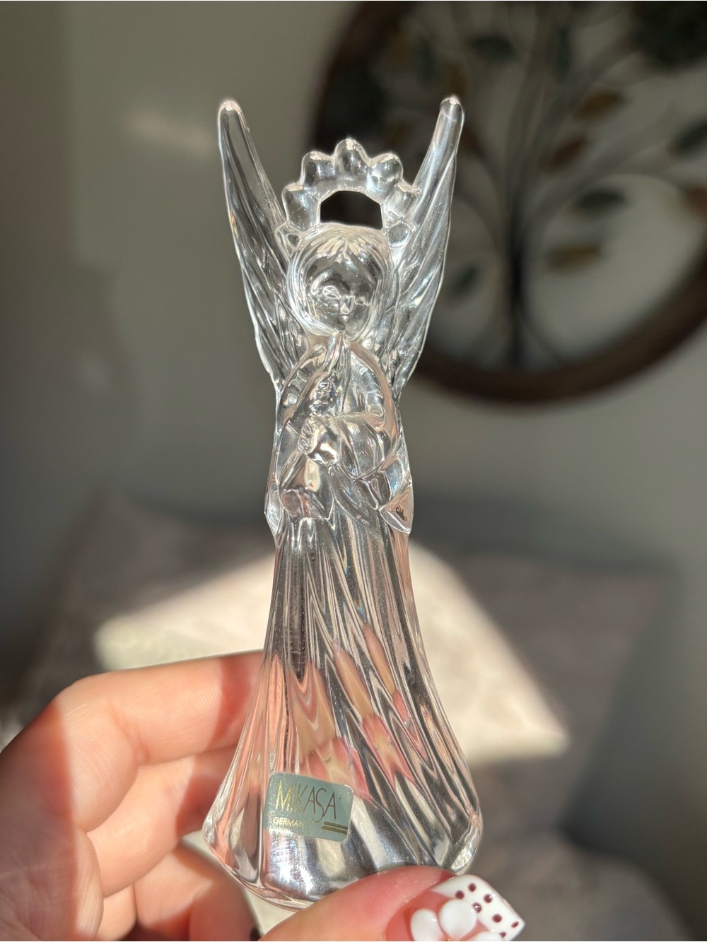 Vintage Mikasa Clear Crystal Angel Figurine